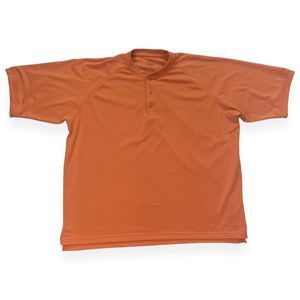 Cabelas Mens 2XL Short Sleeve Pique Polo Shirt Coral Orange Casual Collarless